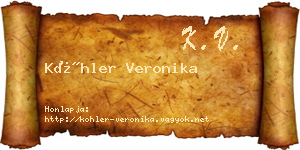 Köhler Veronika névjegykártya
